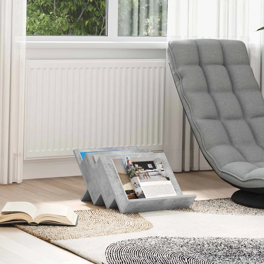 Étagère à magazines avec étagère Gris Béton 53 x 40 x 28,5 cm