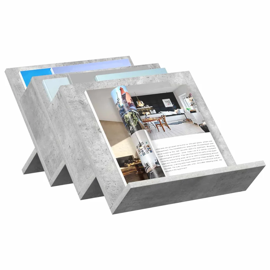 Étagère à magazines avec étagère Gris Béton 53 x 40 x 28,5 cm - 3