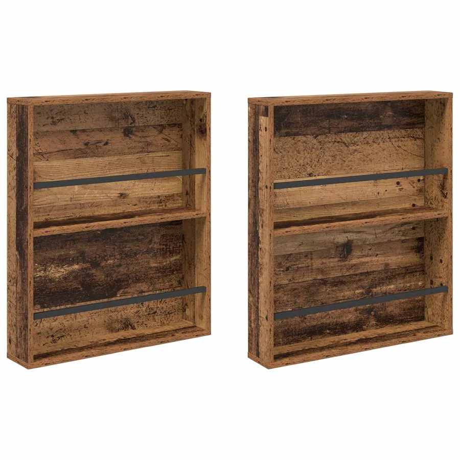 Étagère à magazines 2 pcs Bois ancien 60 x 12 x 70 cm - 2