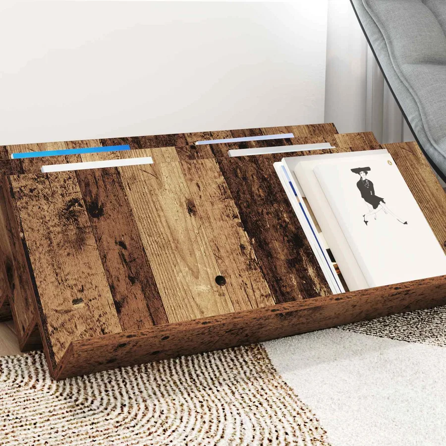 Étagère à magazines avec étagère Bois ancien 90 x 53 x 28,5 cm - 4