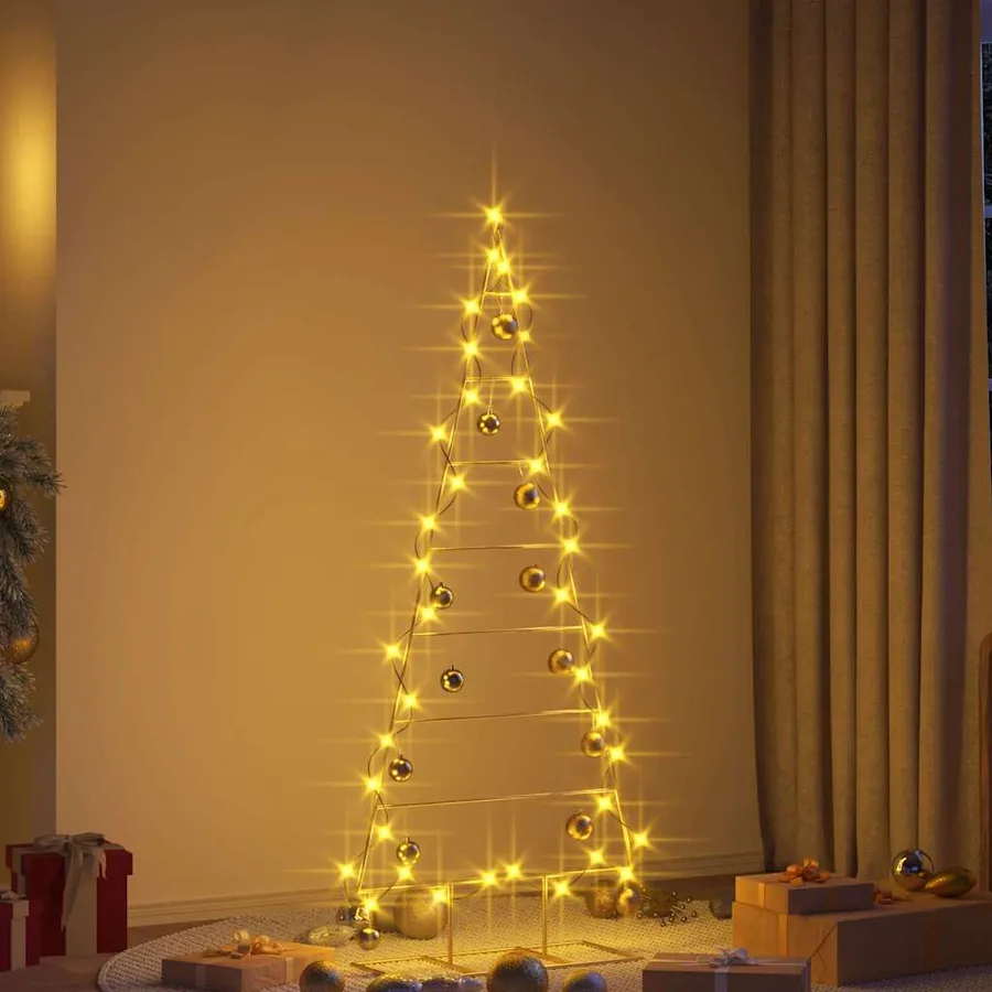 Arbre de Noël en métal Doré 150 cm Acier peint par poudre - 4
