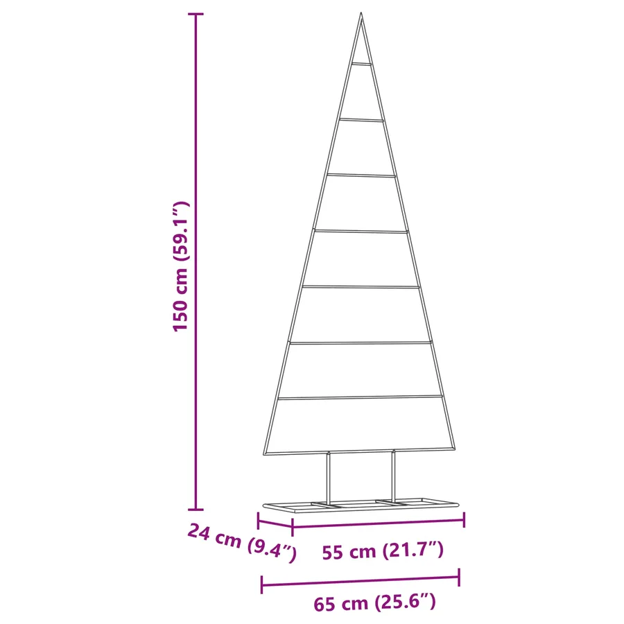 Arbre de Noël en métal Doré 150 cm Acier peint par poudre - 9