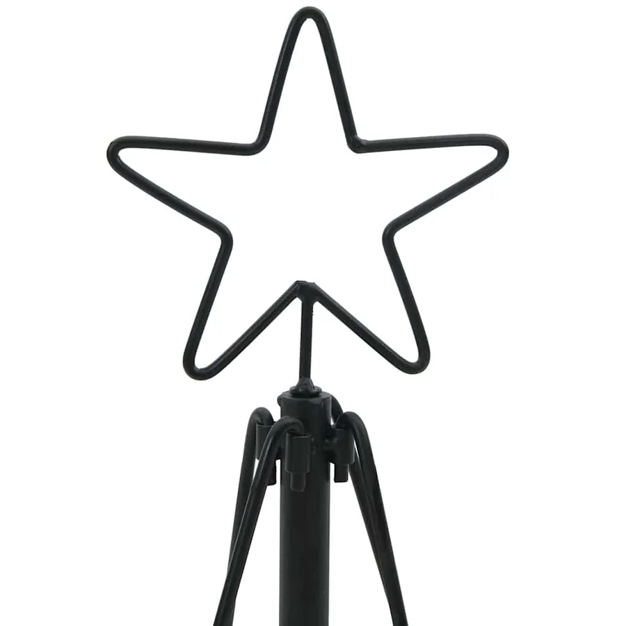 Arbre en cône de Noël avec support Noir 90 cm Acier - 7