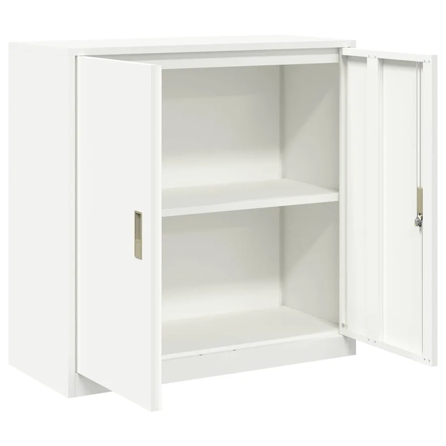 Armoire de rangement Blanc 90 x 40 x 90 cm Acier - 5
