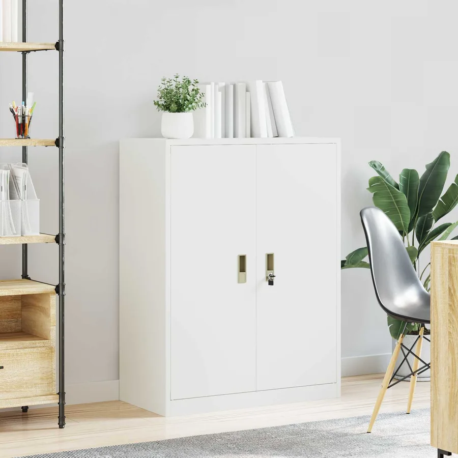 Armoire de rangement Blanc 80 x 40 x 105 cm Acier - 4