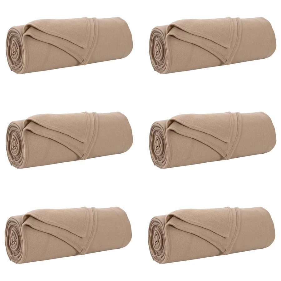 Couvertures à jeter 6 pcs Camel 350 x 270 cm Toison - 2