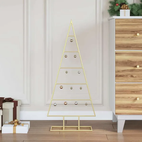 Arbre de Noël en métal Doré 90 cm Acier peint par poudre