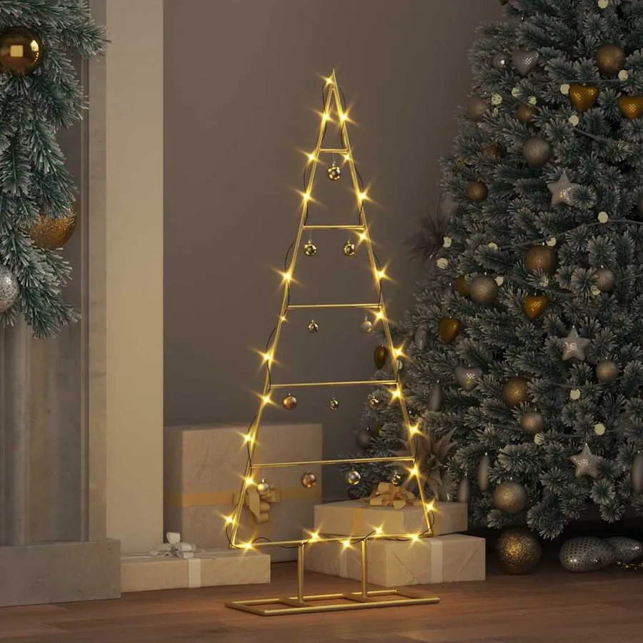 Arbre de Noël en métal Doré 90 cm Acier peint par poudre - 4