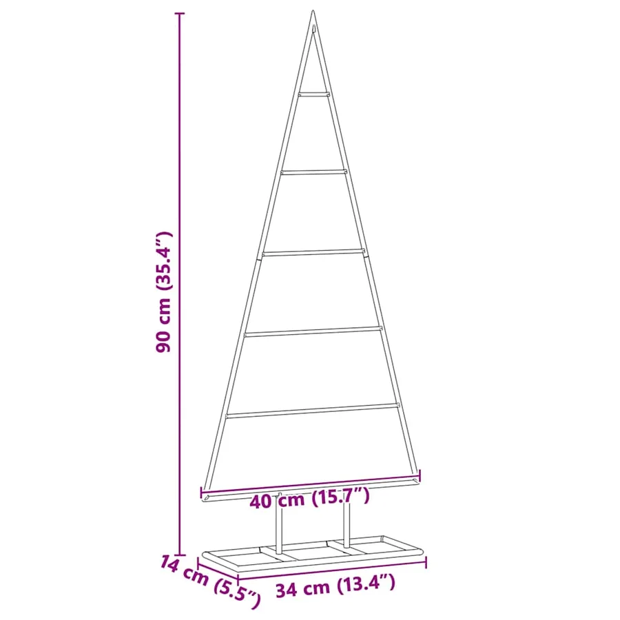 Arbre de Noël en métal Doré 90 cm Acier peint par poudre - 9