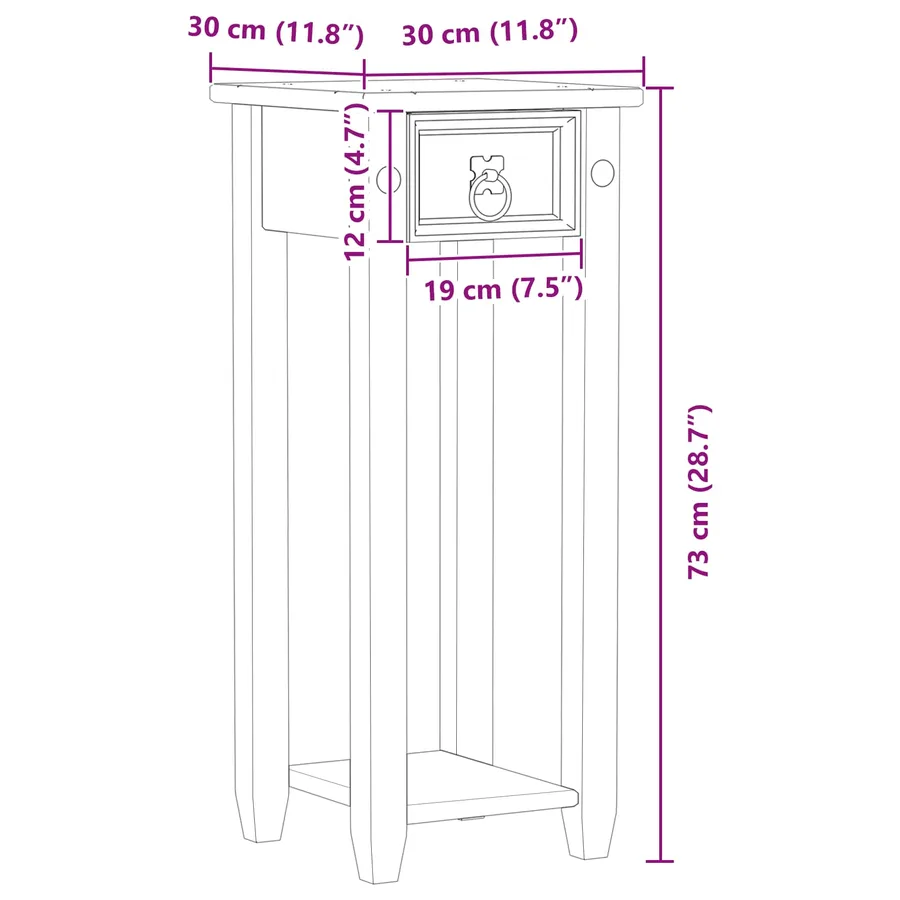 Support de Plante Blanc 30 x 30 x 73 cm Pin massif - 9