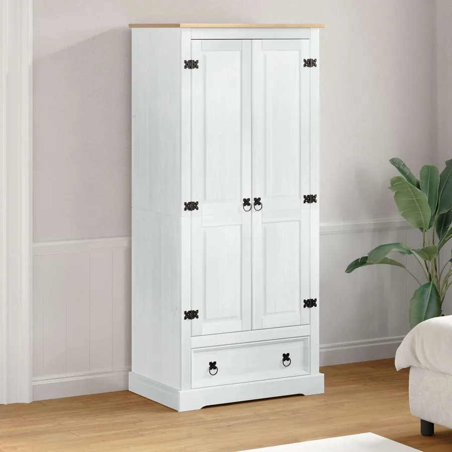 Armoires avec tiroir Blanc 76 x 50 x 170 cm Pin massif