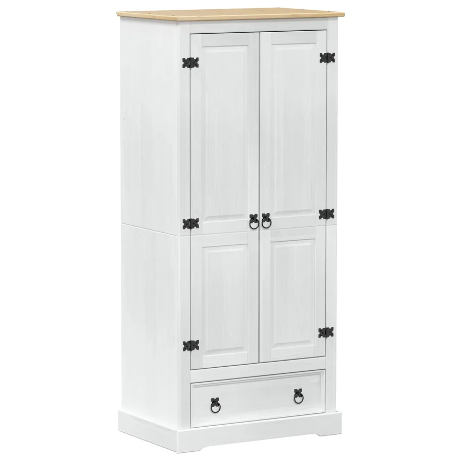 Armoires avec tiroir Blanc 76 x 50 x 170 cm Pin massif - 2