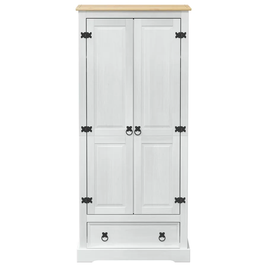 Armoires avec tiroir Blanc 76 x 50 x 170 cm Pin massif - 4