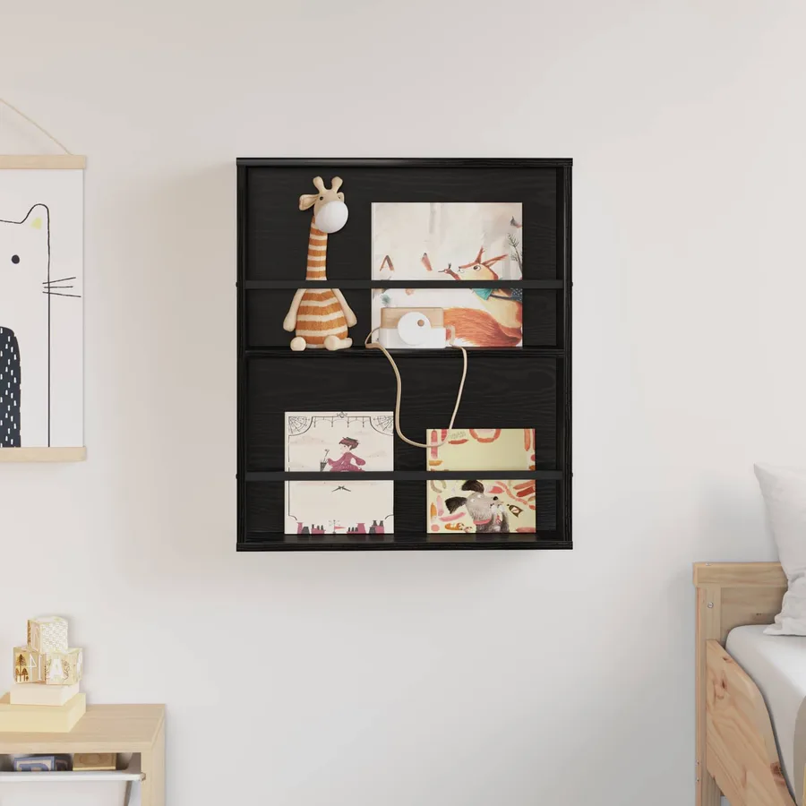 Étagère à magazines avec étagère Chêne noir 60 x 12 x 70 cm - 4