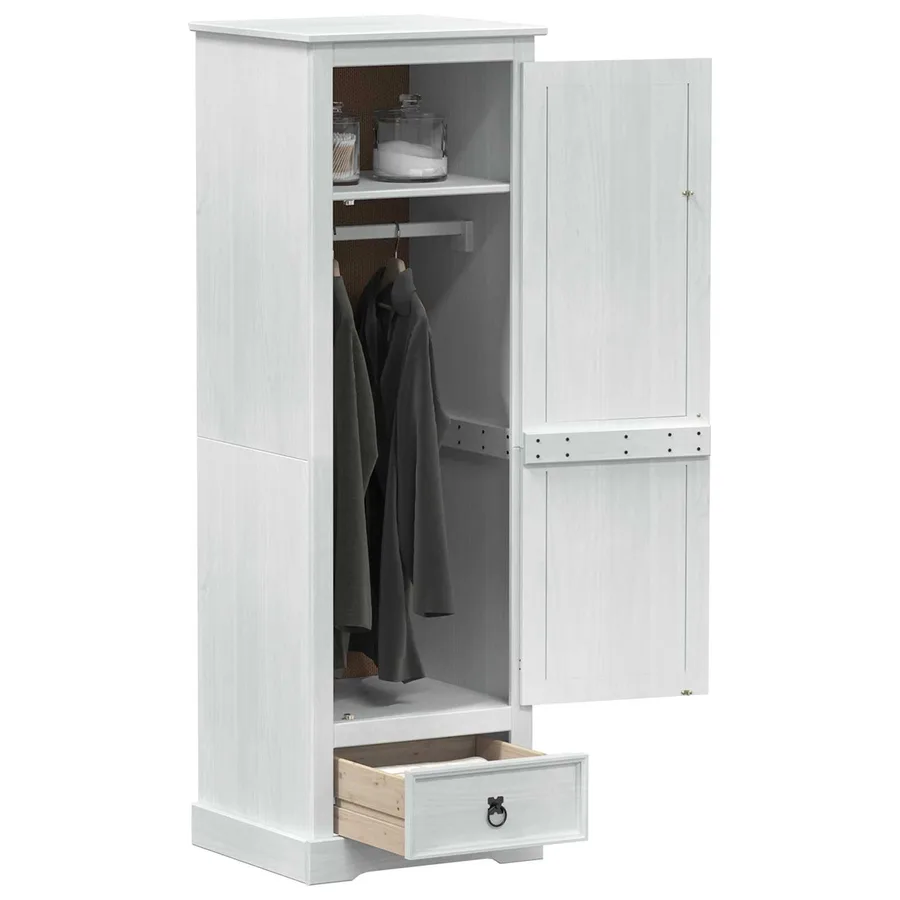 Armoires avec tiroir Blanc 55 x 50 x 170 cm Pin massif - 3