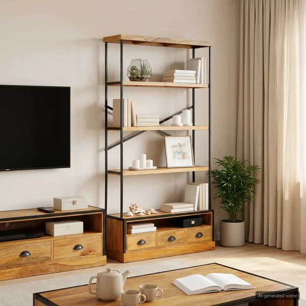 Étagère 5 Niveaux Naturel 100 x 30 x 180 cm