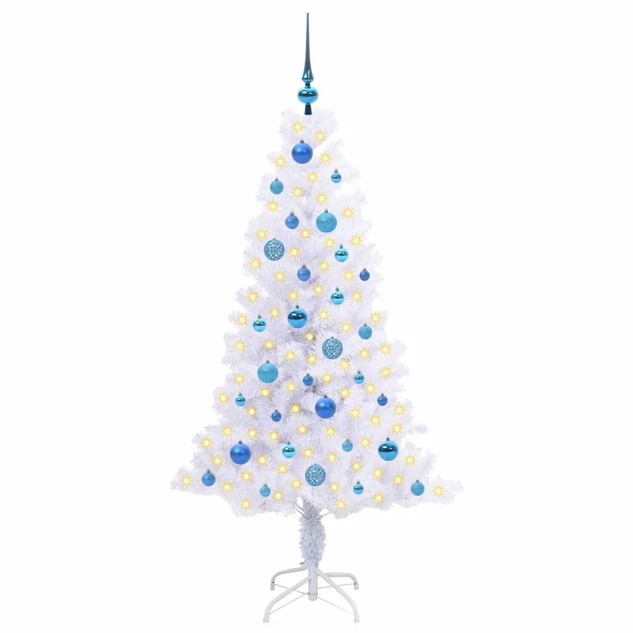 Sapin de Noël artificiel avec 150 LED Blanc 150 cm PVC et Acier - 3