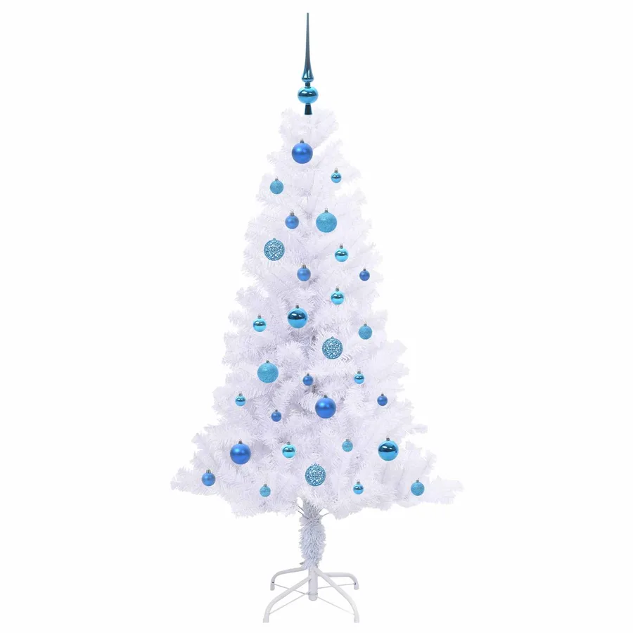 Sapin de Noël artificiel avec 150 LED Blanc 150 cm PVC et Acier - 4