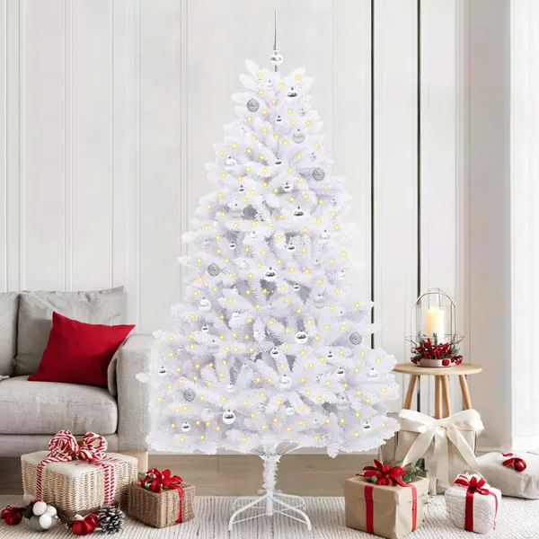 Sapin de Noël Artificiel à Branches Articulées Blanc 210 cm