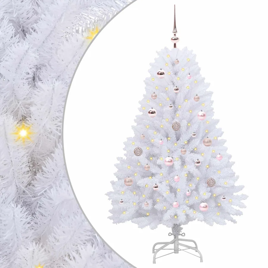 Sapin de Noël Artificiel à Branches Articulées Blanc 150 cm - 2