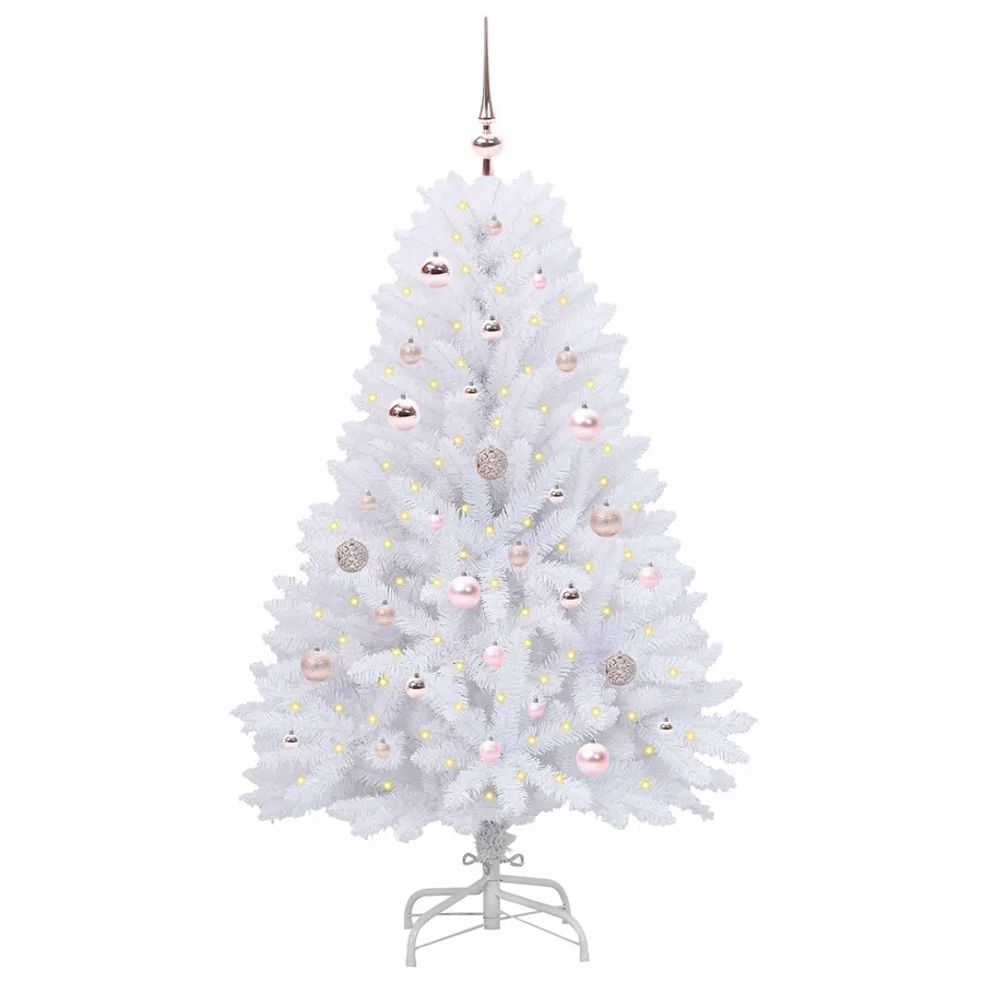 Sapin de Noël Artificiel à Branches Articulées Blanc 150 cm - 3