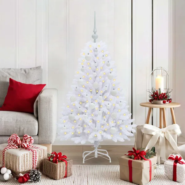 Sapin de Noël Artificiel à Branches Articulées Blanc 120 cm