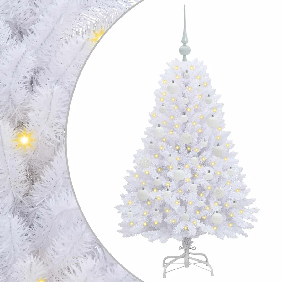 Sapin de Noël Artificiel à Branches Articulées Blanc 120 cm - 2