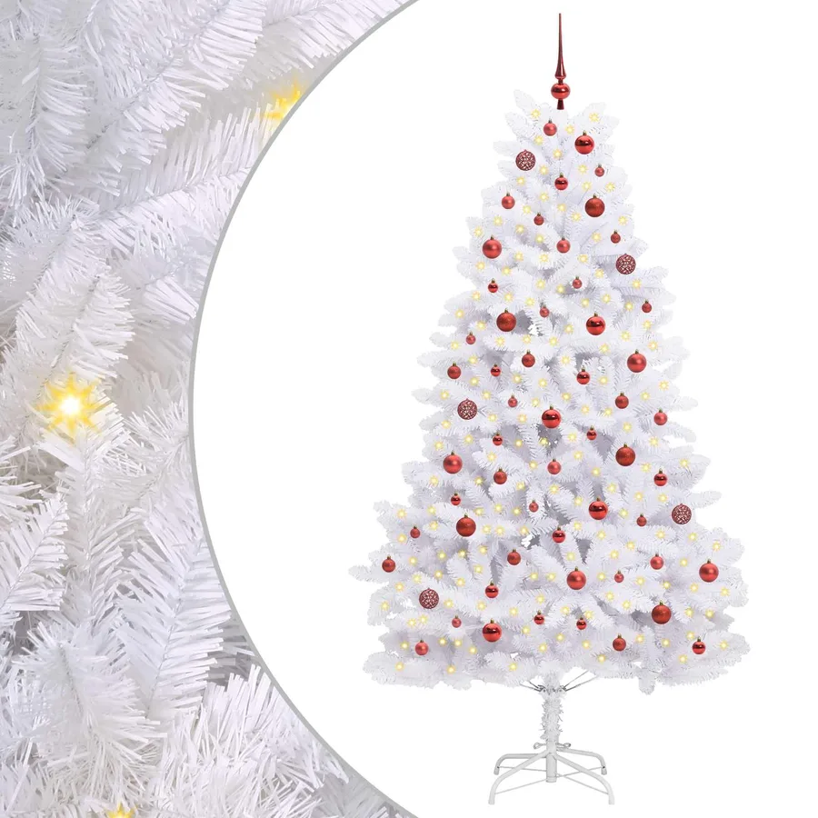 Sapin de Noël Artificiel à Branches Articulées Blanc 210 cm - 2