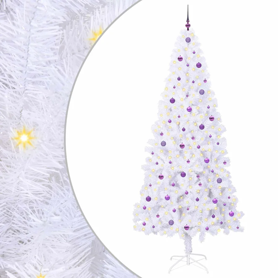Sapin de Noël artificiel avec 300 LED Blanc 240 cm PVC et Acier - 2