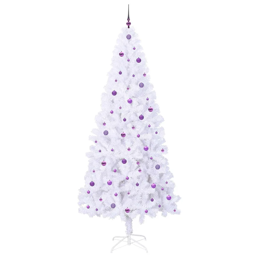 Sapin de Noël artificiel avec 300 LED Blanc 240 cm PVC et Acier - 4