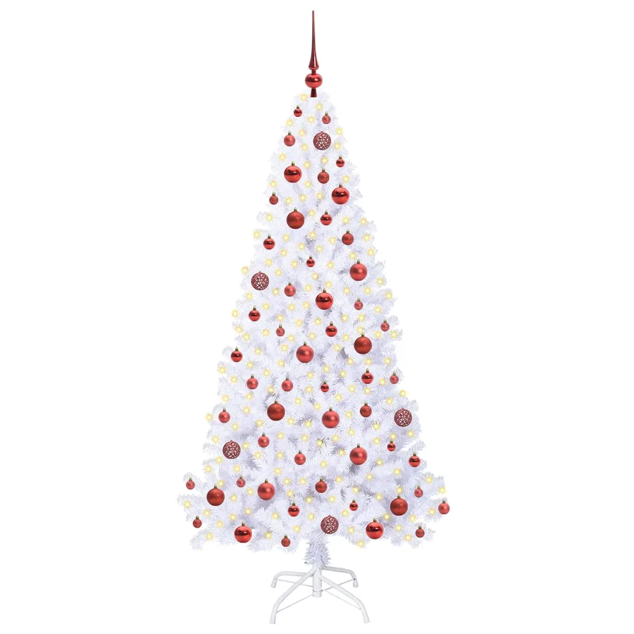 Sapin de Noël artificiel avec 300 LED Blanc 180 cm PVC et Acier - 3