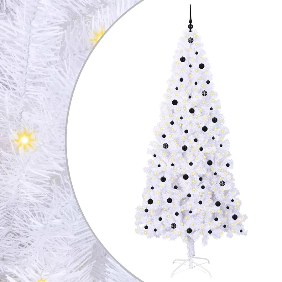 Sapin de Noël artificiel avec 300 LED Blanc 240 cm PVC et Acier - 2