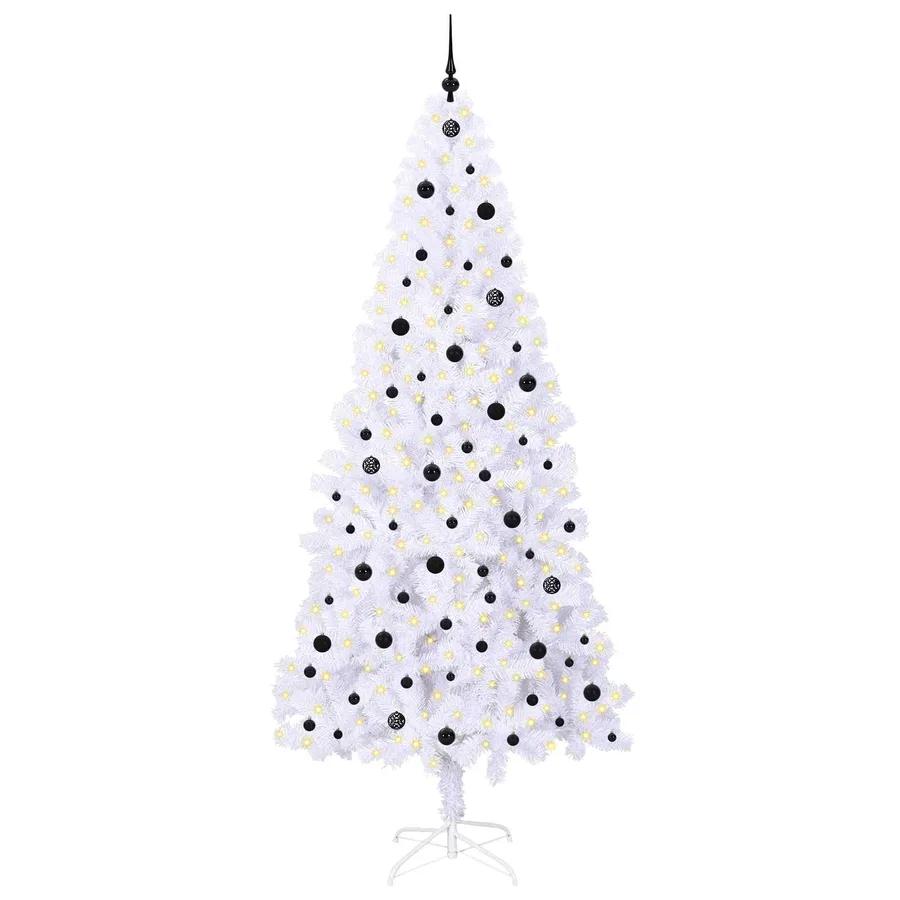 Sapin de Noël artificiel avec 300 LED Blanc 240 cm PVC et Acier - 3