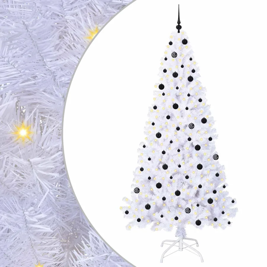 Sapin de Noël artificiel avec 300 LED Blanc 240 cm PVC et Acier - 2