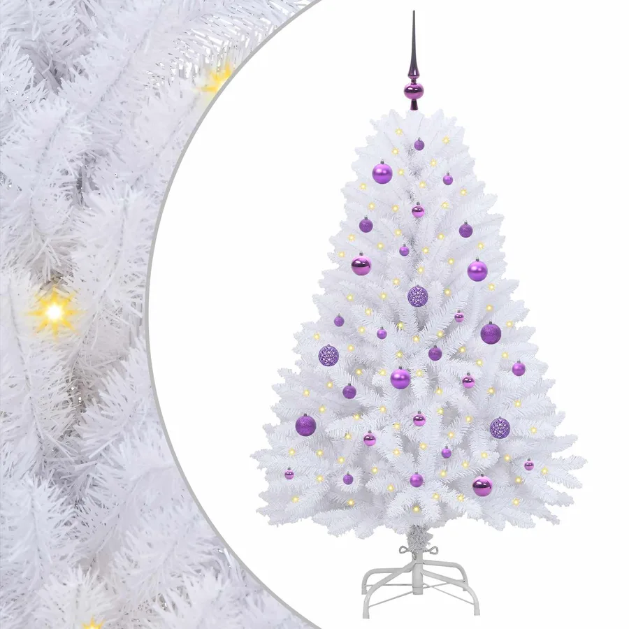 Sapin de Noël Artificiel à Branches Articulées Blanc 150 cm - 2
