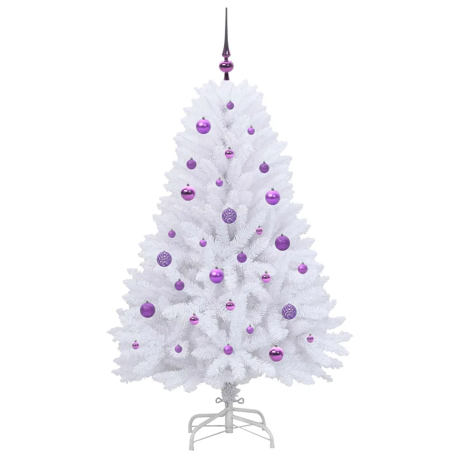 Sapin de Noël Artificiel à Branches Articulées Blanc 150 cm - 4