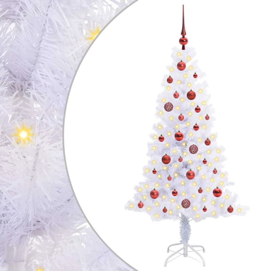 Sapin de Noël artificiel avec 150 LED Blanc 150 cm PVC et Acier - 2