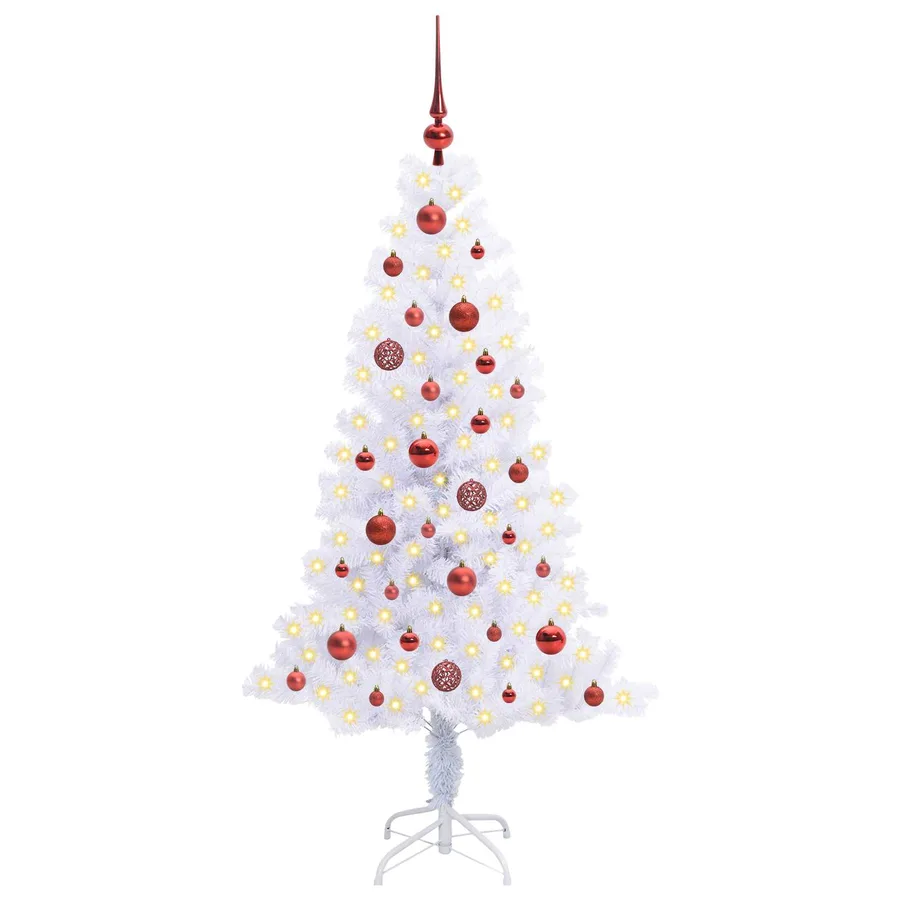 Sapin de Noël artificiel avec 150 LED Blanc 150 cm PVC et Acier - 3