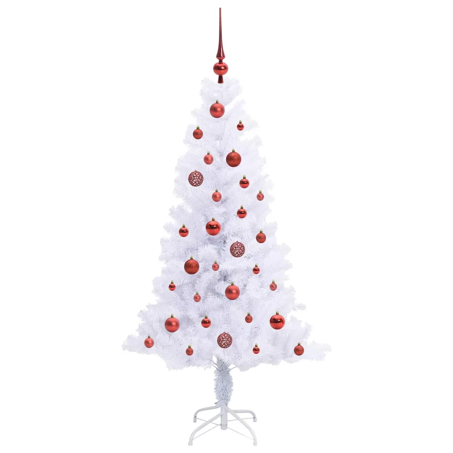Sapin de Noël artificiel avec 150 LED Blanc 150 cm PVC et Acier - 4