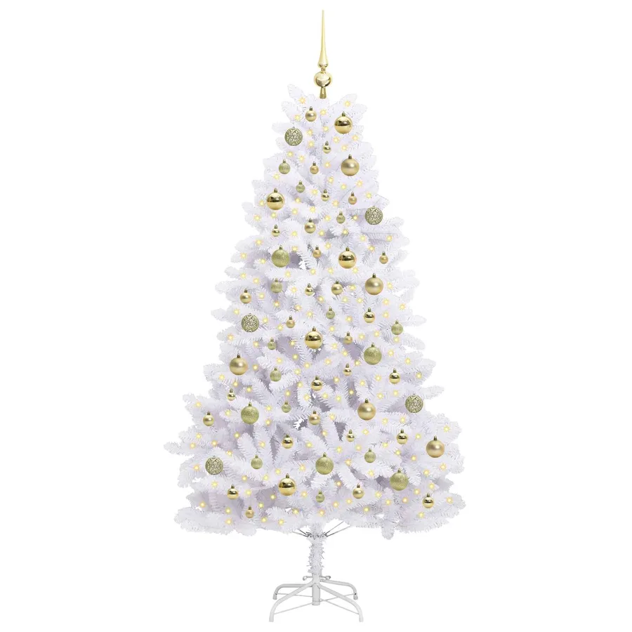 Sapin de Noël Artificiel à Branches Articulées Blanc 180 cm - 3