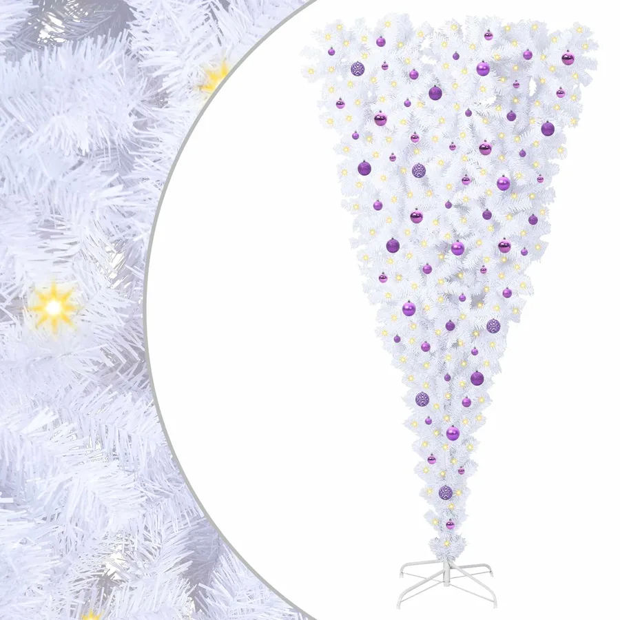 Sapin de Noël artificiel avec 300 LED Blanc 240 cm PVC et Acier - 2