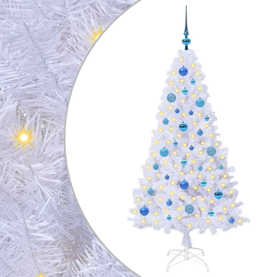 Sapin de Noël artificiel avec 150 LED Blanc 150 cm PVC et Acier - 2