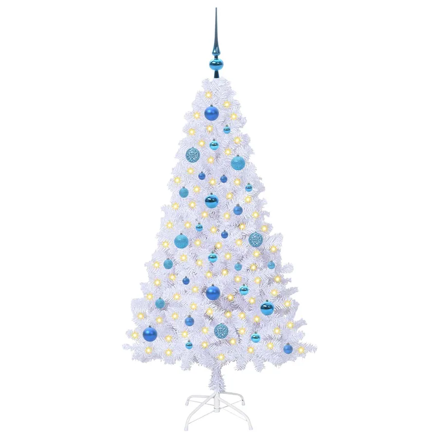 Sapin de Noël artificiel avec 150 LED Blanc 150 cm PVC et Acier - 3