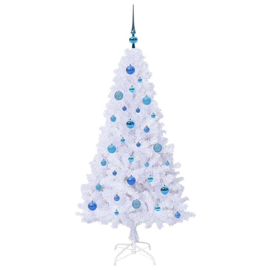 Sapin de Noël artificiel avec 150 LED Blanc 150 cm PVC et Acier - 4