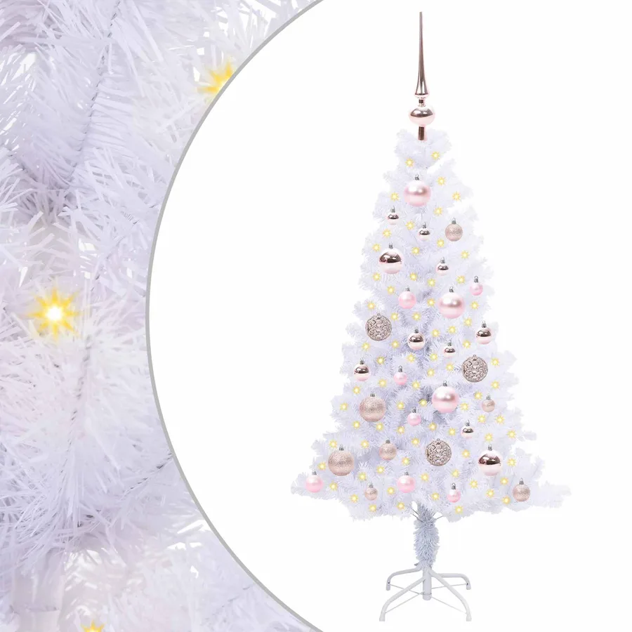 Sapin de Noël artificiel avec 150 LED Blanc 120 cm PVC et Acier - 2