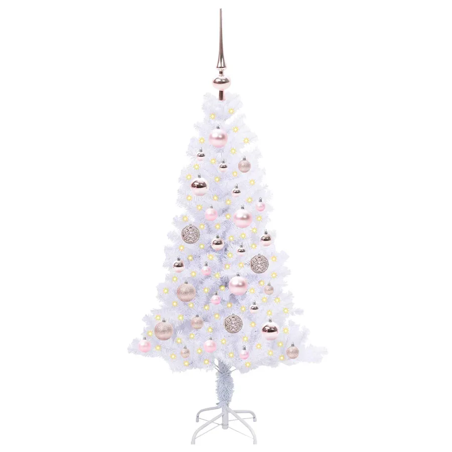 Sapin de Noël artificiel avec 150 LED Blanc 120 cm PVC et Acier - 3