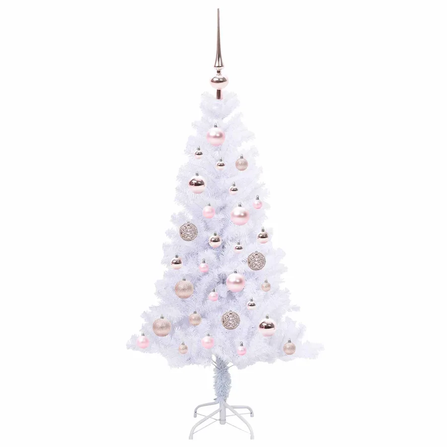 Sapin de Noël artificiel avec 150 LED Blanc 120 cm PVC et Acier - 4