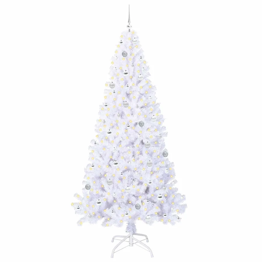 Sapin de Noël artificiel avec 300 LED Blanc 240 cm PVC et Acier - 3