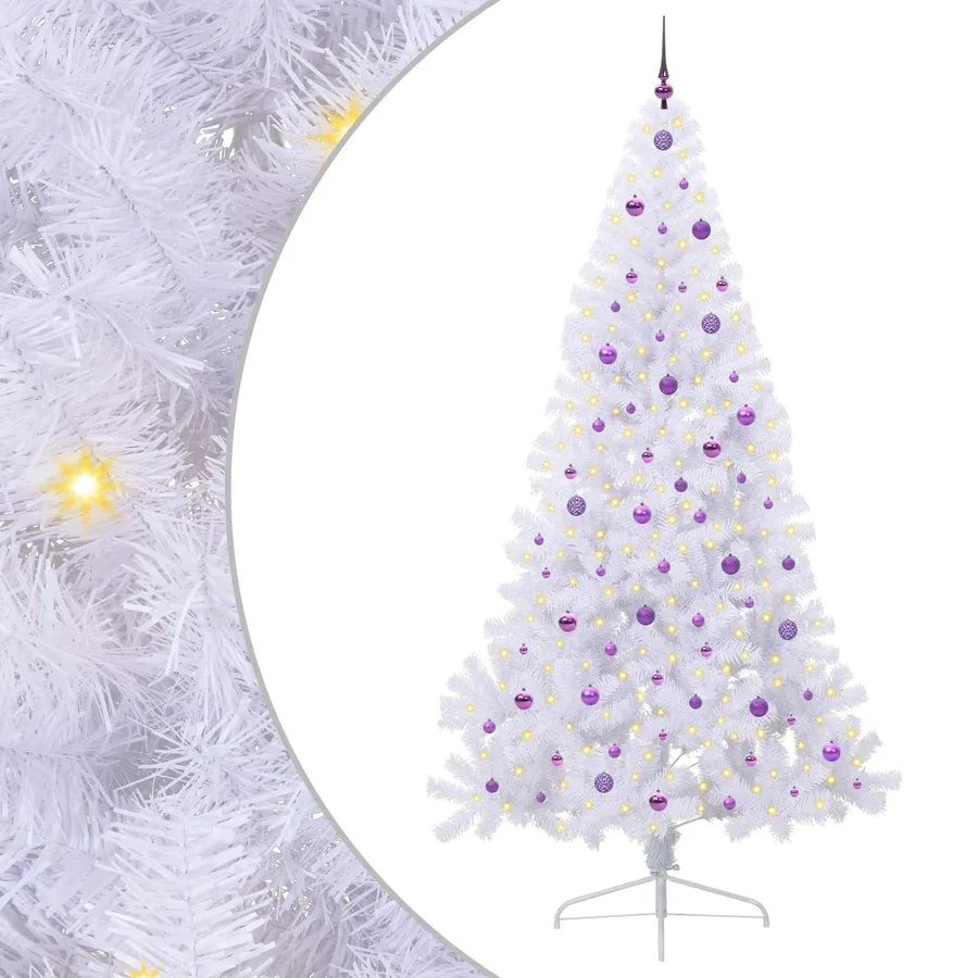 Sapin de Noël artificiel avec 300 LED Blanc 240 cm PVC et Acier - 2