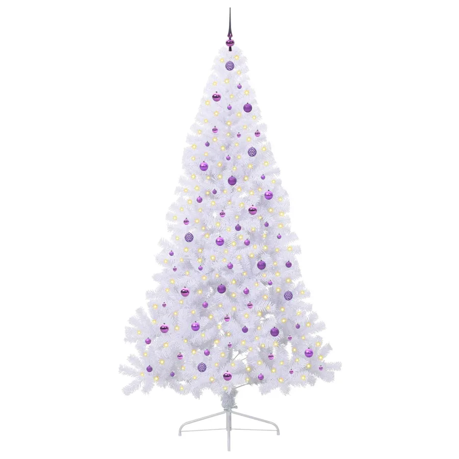 Sapin de Noël artificiel avec 300 LED Blanc 240 cm PVC et Acier - 3